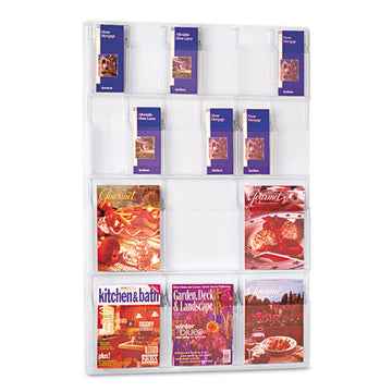 Safco® Reveal Clear Literature Displays, 18 Compartments, 30w X 2d X 45h, Clear freeshipping - TVN Wholesale